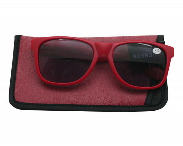 Benson Optics Cannes Reading Sunglasses, Red, Strength: +1.50